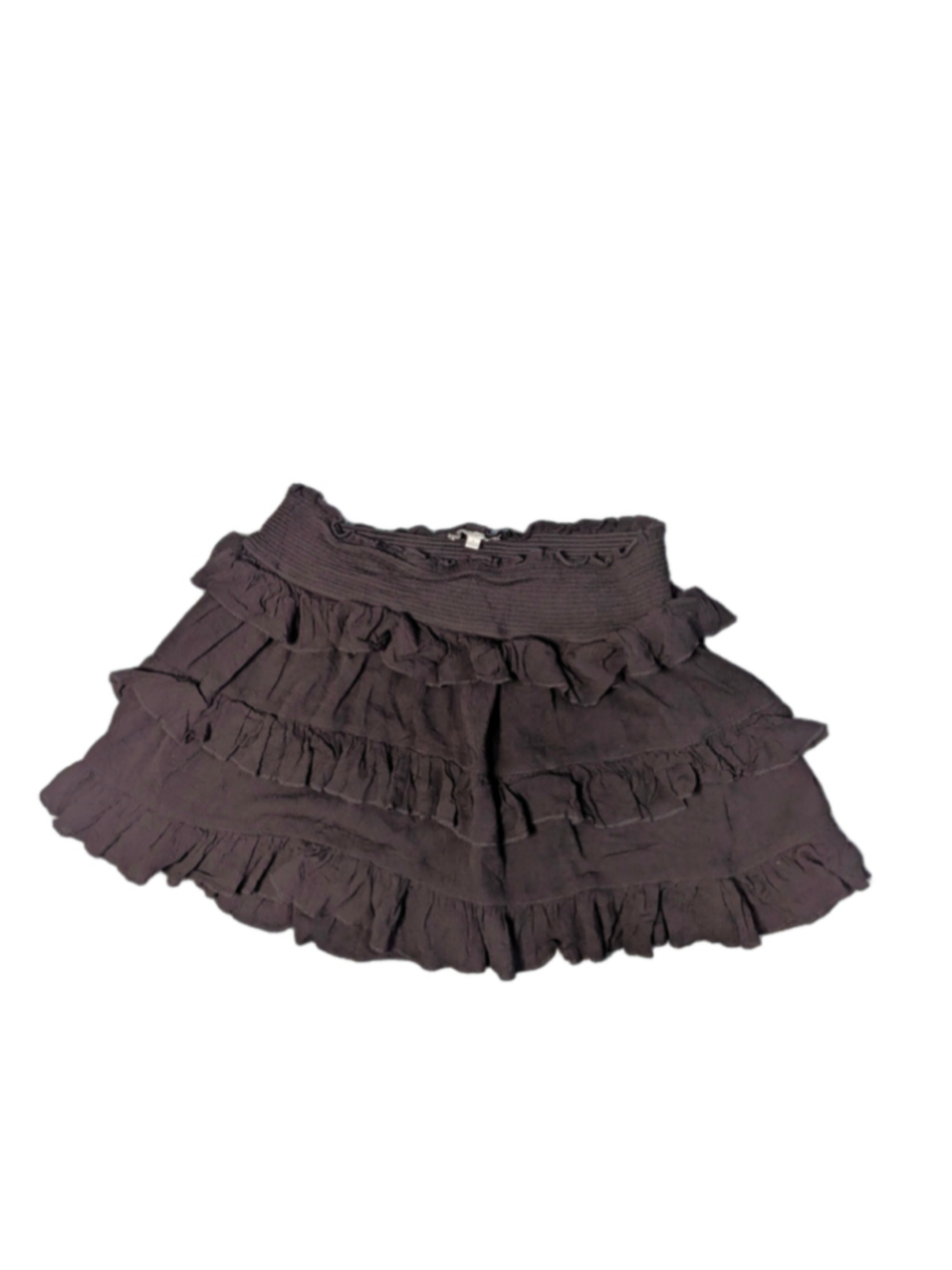 Love Tree Black Tiered Ruffle Smocked Mini Skirt Size L